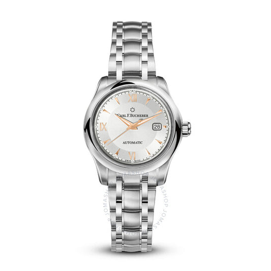 كارل ف. بوخرير، ساعة مانرو أوتوديت أوتوماتيكية للسيدات بمينا فضي