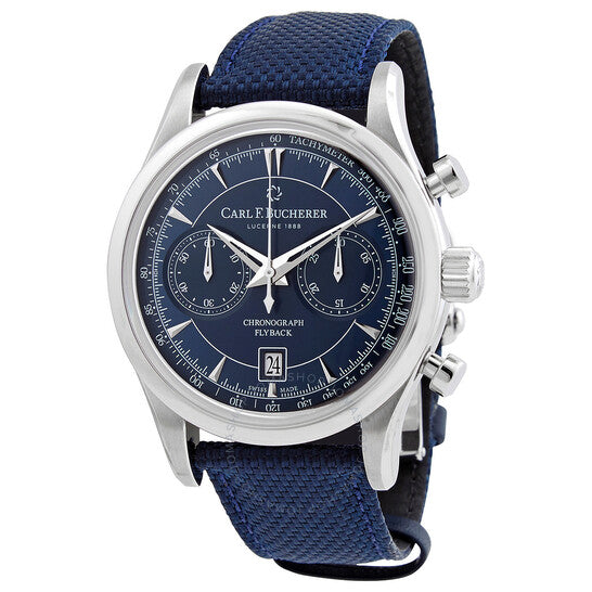 Carl F. Bucherer, Manero Flyback Chronograph Automatic Blue Dial Men's Watch