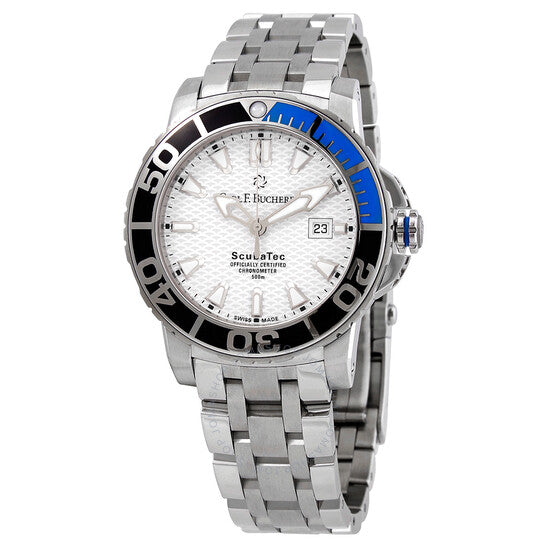 Carl F. Bucherer, Patravi ScubaTec White Dial Batman Bezel Men's Watch