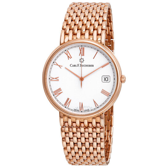 Carl F. Bucherer, Adamavi White Dial 18kt Rose Gold Ladies Watch