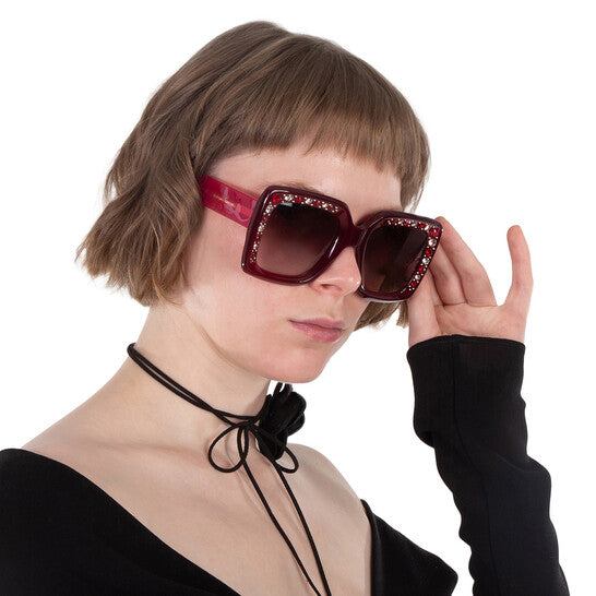 Brown Gradient Square Ladies Sunglasses