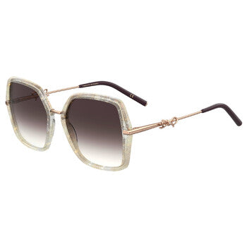 Brown Pink Gradient Square Ladies Sunglasses