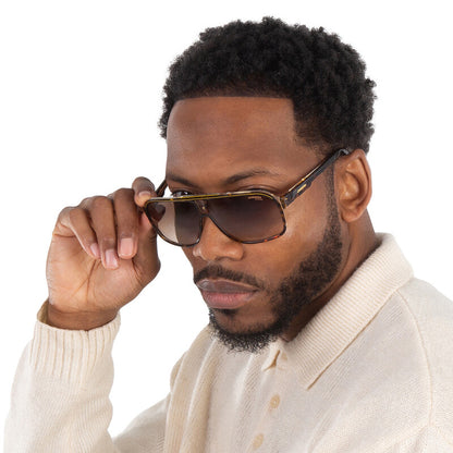 Brown Gradient Square Men's Sunglasses