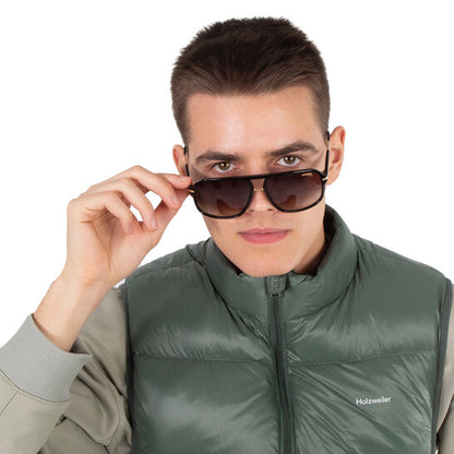Brown Rectangular Men's Sunglasses