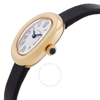 ساعة كارتييه بينوار ميني موديل بمينا فضية