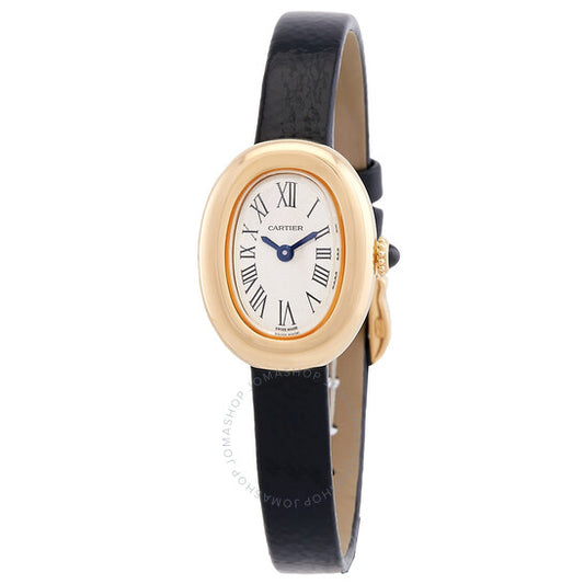 ساعة كارتييه بينوار ميني كوارتز بمينا فضية للسيدات