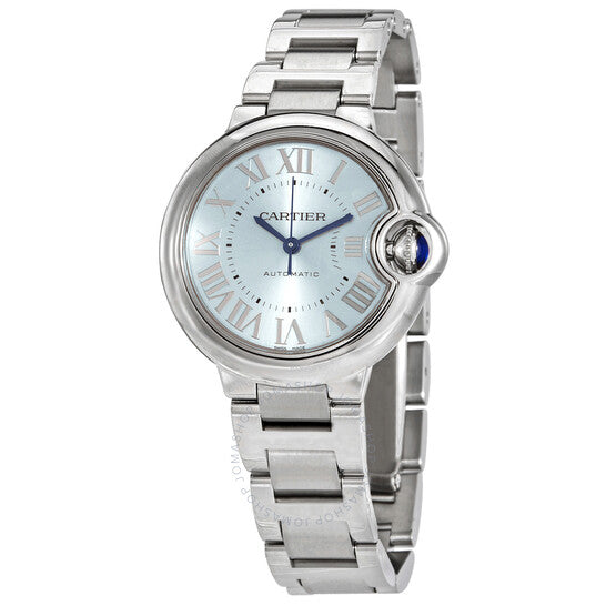 ساعة كارتييه بالون بلو أوتوماتيكية للسيدات بمينا أزرق
