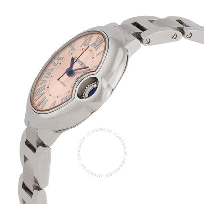 ساعة كارتييه بالون بلو أوتوماتيكية للسيدات بمينا وردي