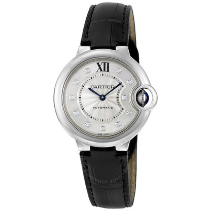 Cartier, Ballon Bleu Automatic Silver Dial Diamond Ladies Watch