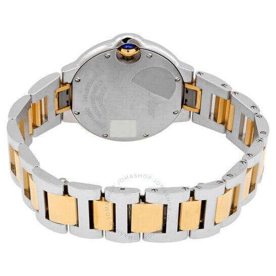 ساعة كارتييه بالون بلو أوتوماتيكية للسيدات بمينا فضي