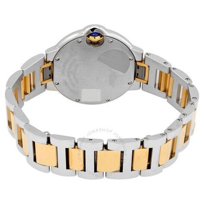 ساعة كارتييه بالون بلو أوتوماتيكية للسيدات بمينا فضي