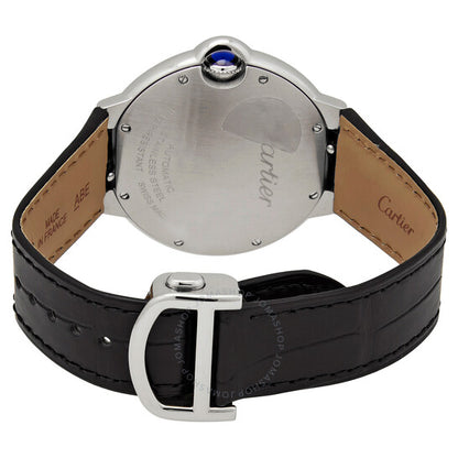 ساعة كارتييه بالون بلو أوتوماتيكية للسيدات بمينا فضي