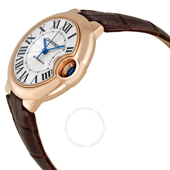 Cartier, Ballon Bleu de Pink Gold Brown Leather Watch