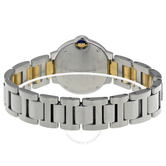 ساعة كارتييه بالون بلو النسائية بمينا فضي