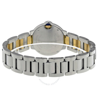 ساعة كارتييه بالون بلو النسائية بمينا فضي