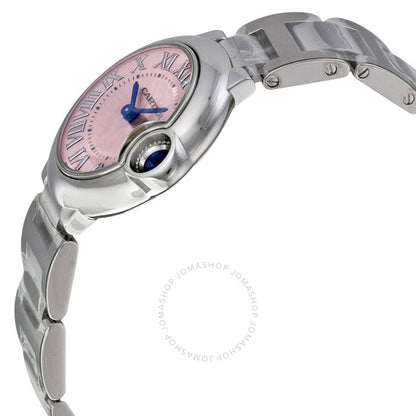 Cartier, Ballon Bleu Pink Dial Stainless Steel Ladies Watch