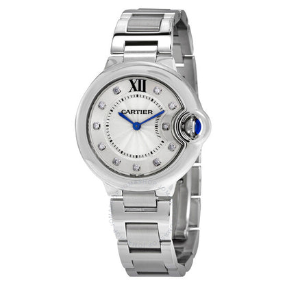 Cartier, Ballon Bleu Quartz Diamond Silver Dial Ladies Watch