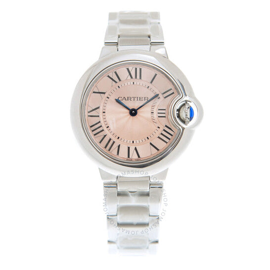 ساعة كارتييه بالون بلو كوارتز بمينا وردي للسيدات