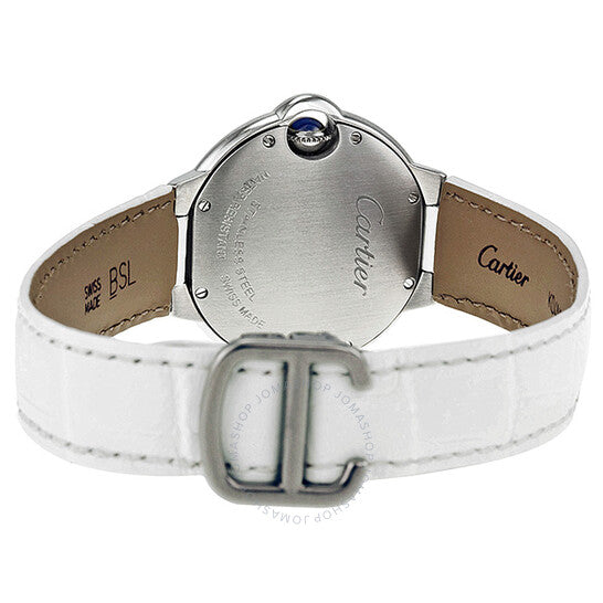 ساعة كارتييه بالون بلو النسائية بمينا فضي