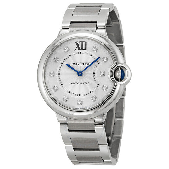 Cartier, Ballon Bleu Silver Diamond Dial Unisex Watch