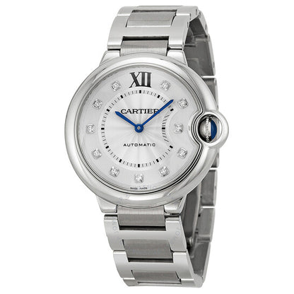 Cartier, Ballon Bleu Silver Diamond Dial Unisex Watch