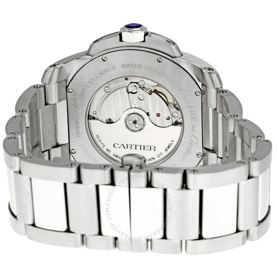 Cartier, Calibre de Black Dial Stainless Steel Men's Watch