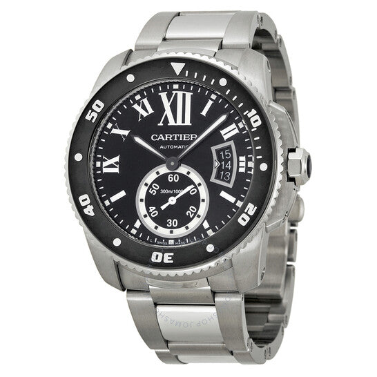 Cartier, Calibre de Diver Black Dial Steel Men's Watch