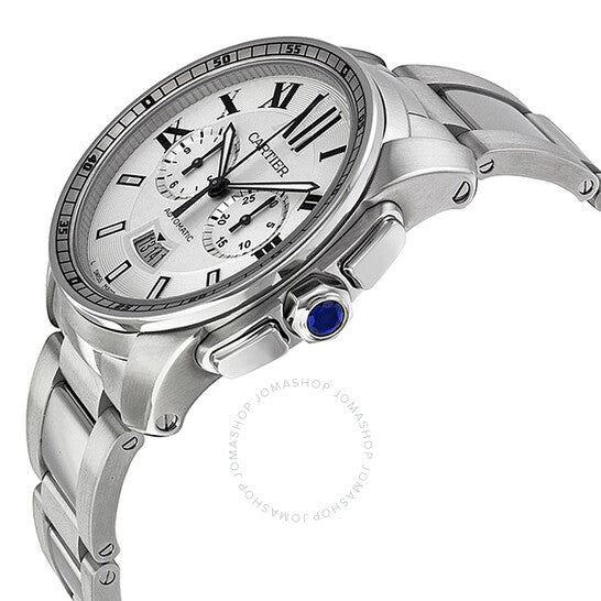 Cartier, Calibre de Silver Dial Chronograph Automatic Men's Watch