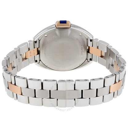 ساعة كارتييه كلي دو أوتوماتيك للسيدات بمينا فضي