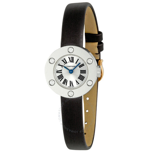 ساعة كارتييه لوف النسائية الصغيرة من الذهب الأبيض عيار 18 قيراطًا
