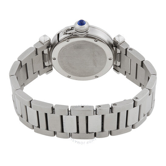 ساعة كارتييه باشا دي كوارتز نسائية بمينا فضي