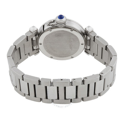 ساعة كارتييه باشا دي كوارتز نسائية بمينا فضي