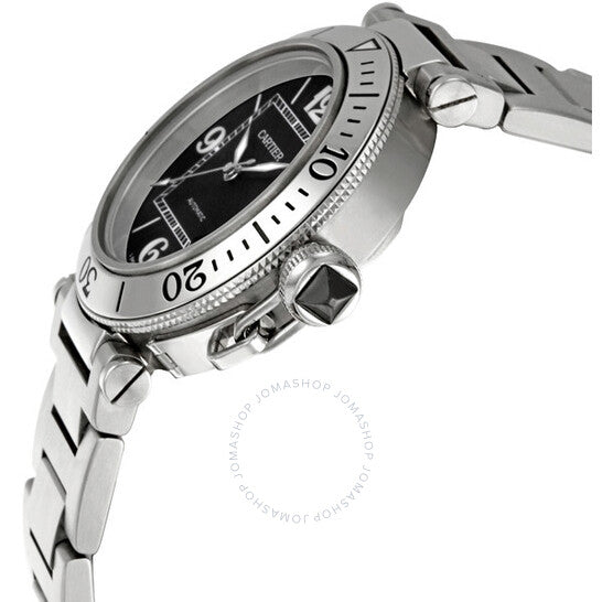 Cartier, Pasha Seatimer Automatic Black Dial Steel Men's Watch