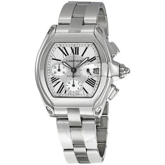 Cartier, Roadster Chronograph Silver Dial Men's Watch
