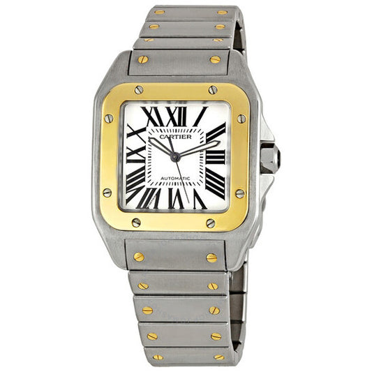 Cartier, Santos 100 Extra Large 18kt Yellow Gold and Steel Men's Watch