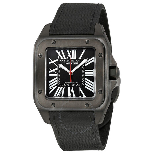 Cartier, Santos Automatic Black Dial Men's Watch
