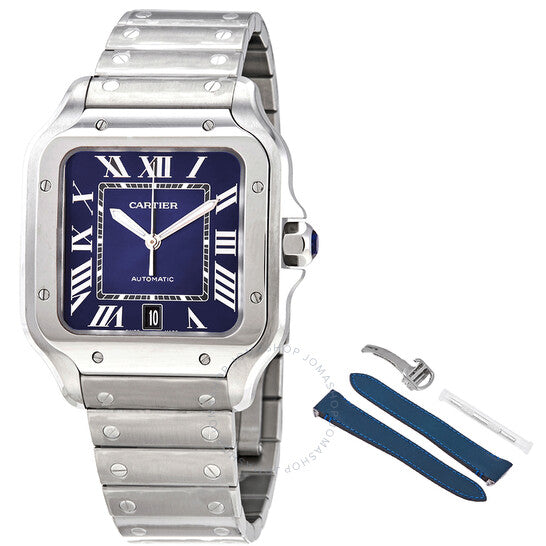 Cartier, Santos De Large Model Blue Dial Men's Watch