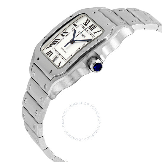 Cartier, Santos Large Model Silvered Opaline Dial Men's Watch