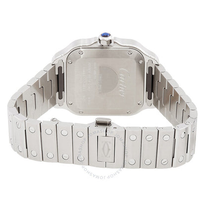 ساعة كارتييه سانتوس، موديل متوسط، أوتوماتيكية، بمينا بني