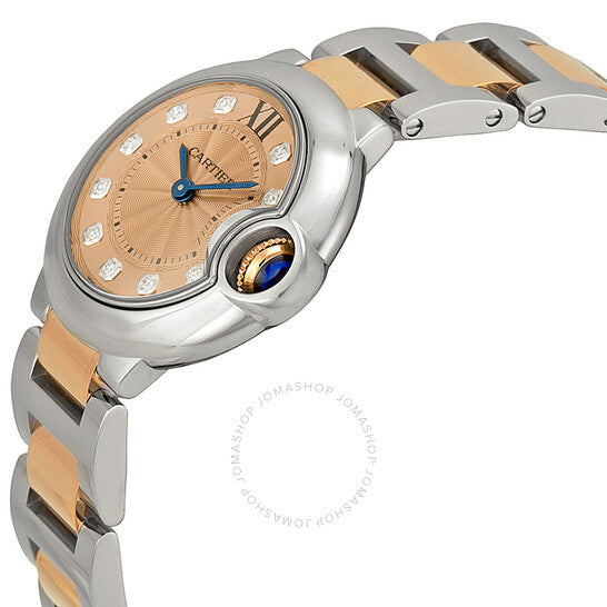 ساعة كارتييه للسيدات بمينا باللون الأزرق الفضي