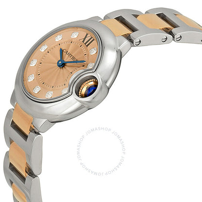 ساعة كارتييه للسيدات بمينا باللون الأزرق الفضي