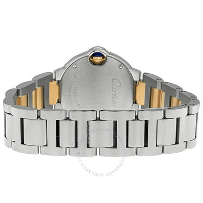 ساعة كارتييه للسيدات بمينا باللون الأزرق الفضي