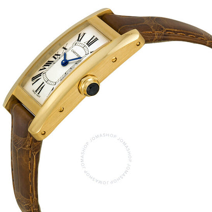 ساعة كارتييه تانك أمريكاين للسيدات من الذهب الأصفر عيار 18 قيراطًا