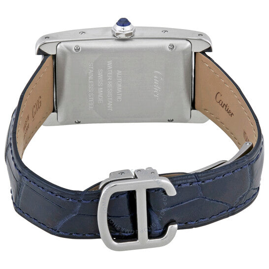 ساعة كارتييه تانك أمريكاين أوتوماتيكية للسيدات بمينا فضي