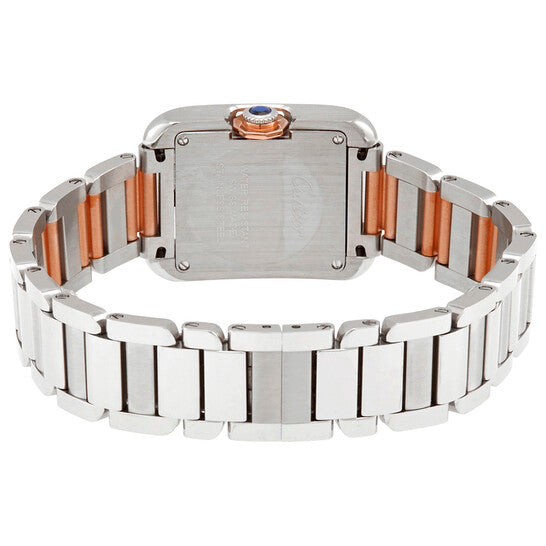 ساعة كارتييه تانك أنجليز كوارتز نسائية بمينا فضي