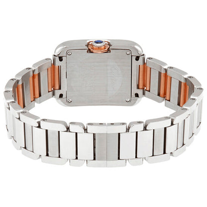 ساعة كارتييه تانك أنجليز كوارتز نسائية بمينا فضي