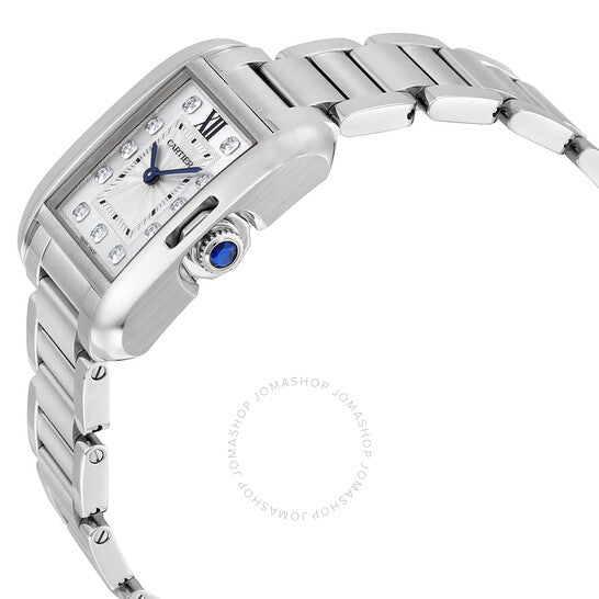 ساعة كارتييه تانك أنجليز النسائية بمينا فضي