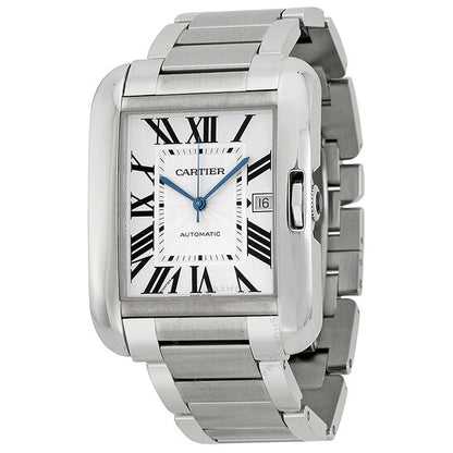 Cartier, Tank Anglaise Silver Dial Stainless Steel Men's Watch