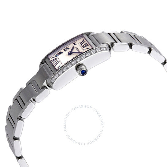 ساعة كارتييه تانك فرانسيز النسائية بمينا فضي