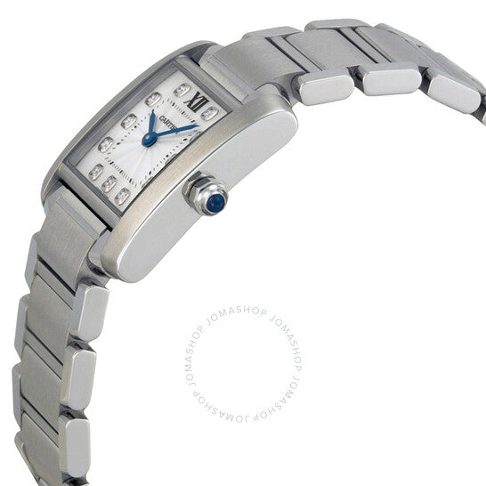 ساعة كارتييه تانك فرانسيز النسائية بمينا فضي